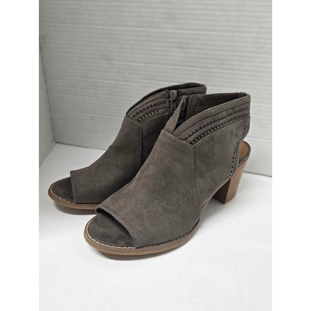 Sonoma Goods for Life Thelma Mushroom Peep Toe Slingback Block Heel Boots 9.5